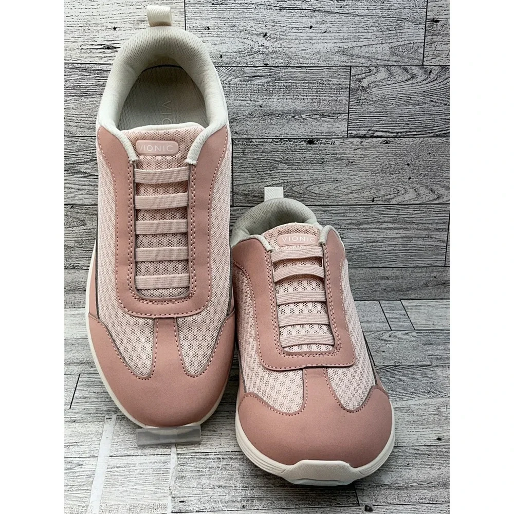Vionic Shoes Womens Size 8.5 Pink Venya Slip On Mesh Comfort Walking Sneakers